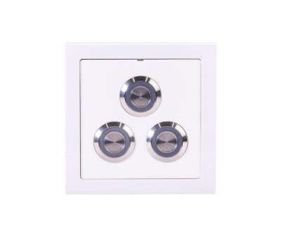 Placa de 3 piezoeléctricos cuadrada CON nicho (Blanco)