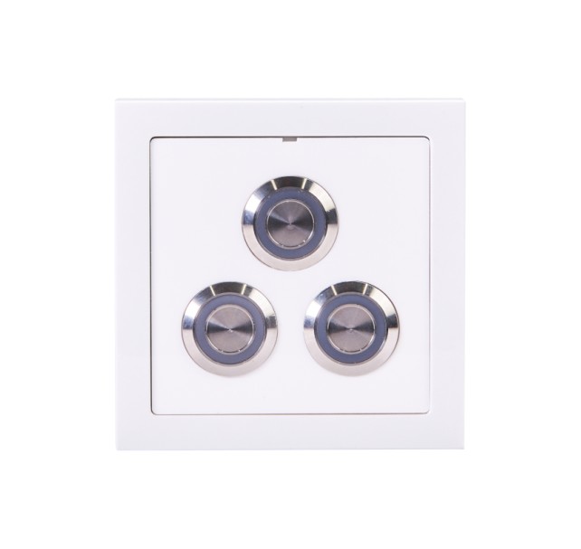 Placa de 3 piezoeléctricos cuadrada CON nicho (Blanco)
