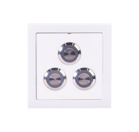 Placa de 3 piezoeléctricos cuadrada CON nicho (Blanco)