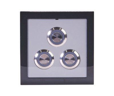 Placa de 3 piezoeléctricos cuadrada CON nicho (Antracita)