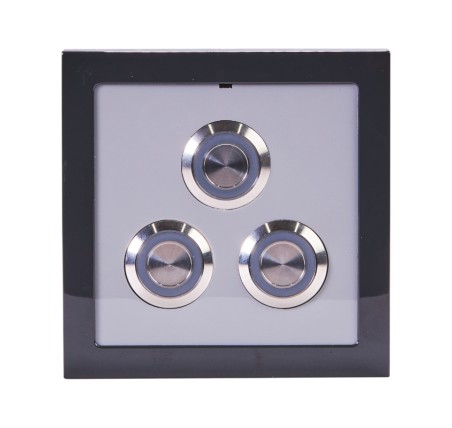 Placa de 3 piezoeléctricos cuadrada CON nicho (Antracita)